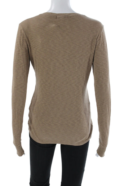 Rag & Bone Womens Basic Brown Henley Long Sleeve T-Shirt Size S