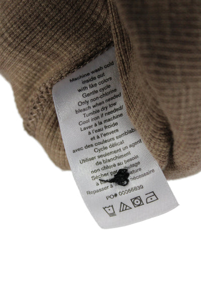 Rag & Bone Womens Basic Brown Henley Long Sleeve T-Shirt Size S