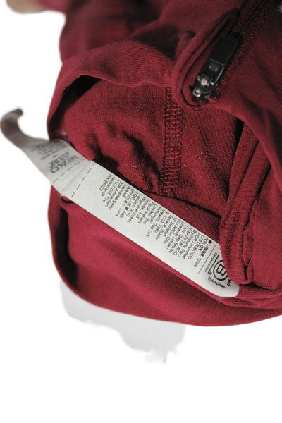 Athleta Women Red Mock Neck Zip Pullover Long Sleeve Athleisure Size S