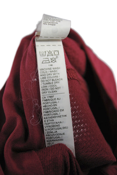 Athleta Women Red Mock Neck Zip Pullover Long Sleeve Athleisure Size S