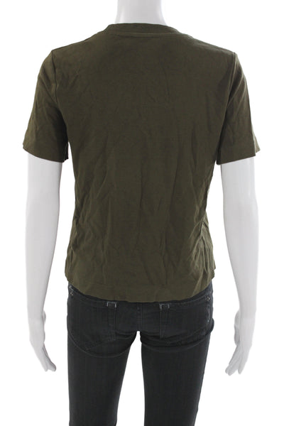 COS Womens Basic Green Short Sleeve Cotton Crew Neck T Shirt Size S
