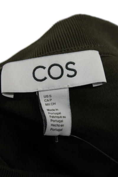COS Womens Basic Green Short Sleeve Cotton Crew Neck T Shirt Size S