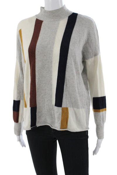 Billy Reid Womens Merino Wool Striped Pullover Gray Long Sleeve Size XS