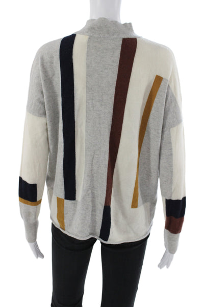 Billy Reid Womens Merino Wool Striped Pullover Gray Long Sleeve Size XS