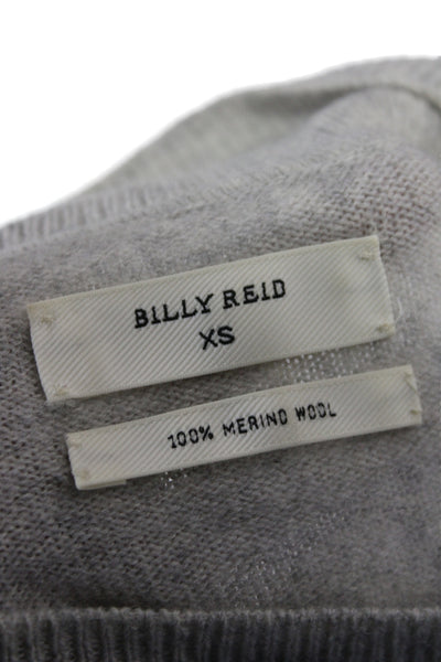 Billy Reid Womens Merino Wool Striped Pullover Gray Long Sleeve Size XS
