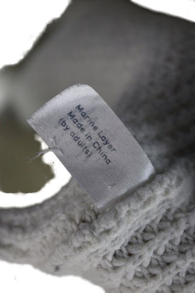 Marine Layer Womens Pullover Sweater White Crew Neck Long Sleeve Size XS