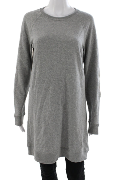 Billy Reid Women Tunic Gray Cotton Long Sleeve Crew Neck Pullover Size XS