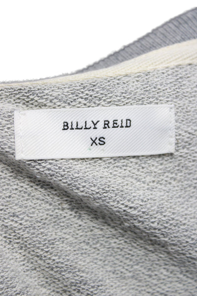 Billy Reid Women Tunic Gray Cotton Long Sleeve Crew Neck Pullover Size XS