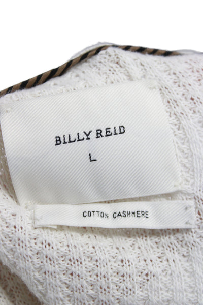 Billy Reid Mens Pullover Ivory Cotton Long Sleeve Size L