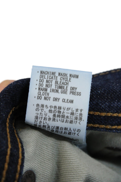 Edwin Mens Straight Jeans Blue Button Fly Cotton Japanese Size 31