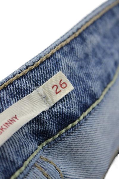 Levis Womens Skinny Blue Cotton Jeans Size 26