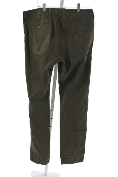 Todd Snyder Mens Chino Pants Green Cotton Button Size 32
