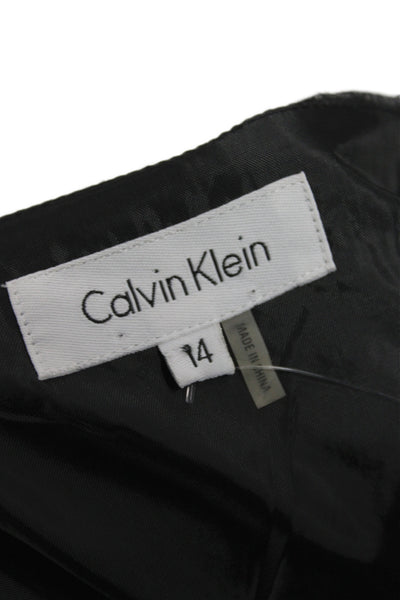 Calvin Klein Women A-Line Gray Knee Length Skirt Size 14