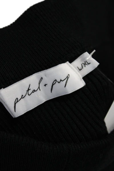Petal + Pup Women Straight Pencil Skirt Black Midi Pull On Size L