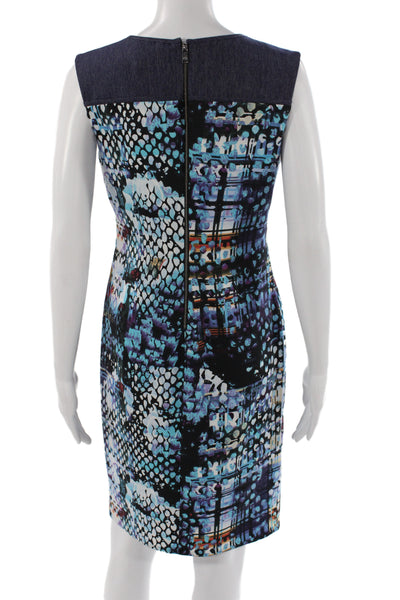 Marc New York Womens Sheath Dress Multicolor Animal Print V-Neck Size 6P
