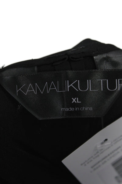 Kamali Kulture Women Sheath Dress Black 3/4 Sleeve Crew Neck Short Size XL