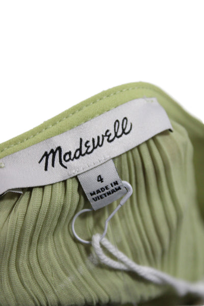 Madewell Women Maxi Dress Green Sleeveless Square Neck Zip Polyester Size 4