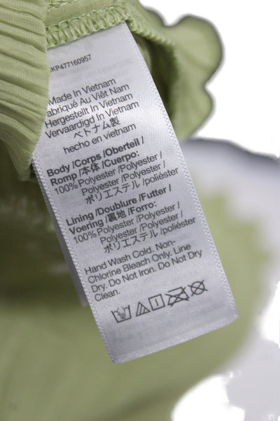 Madewell Women Maxi Dress Green Sleeveless Square Neck Zip Polyester Size 4