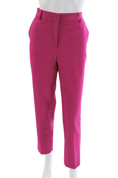 Rachel Zoe Womens Dress Pants Pink Button Nylon Blend Solid Fall Size 6