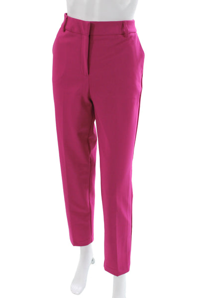 Rachel Zoe Womens Dress Pants Pink Button Nylon Blend Solid Fall Size 6