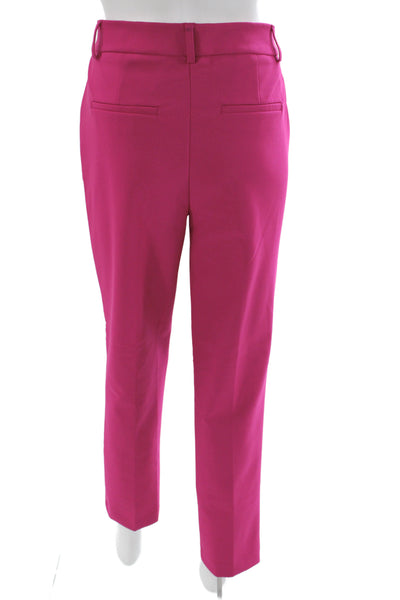 Rachel Zoe Womens Dress Pants Pink Button Nylon Blend Solid Fall Size 6