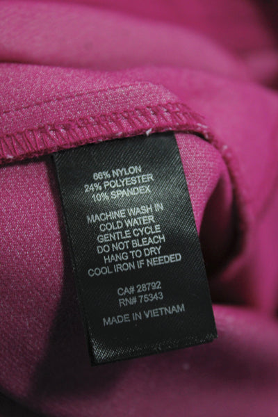 Rachel Zoe Womens Dress Pants Pink Button Nylon Blend Solid Fall Size 6