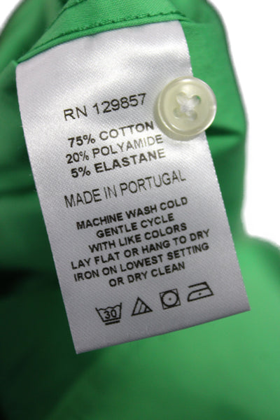 The Shirt Womens Green Collared Long Sleeve Basic Button-Up Top Size L
