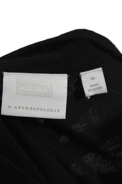 Ett: Twa By Anthropologie Womens V-Neck Short Sleeve Merino Wool Pullover Size M