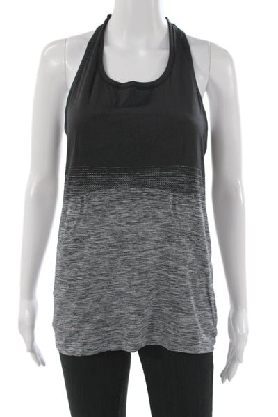 Lululemon Women Black Scoop Neck Colorblock Sleeveless Tank Nylon Size 4