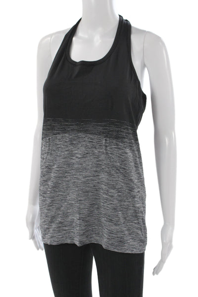 Lululemon Women Black Scoop Neck Colorblock Sleeveless Tank Nylon Size 4