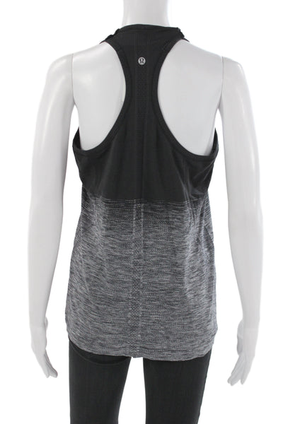 Lululemon Women Black Scoop Neck Colorblock Sleeveless Tank Nylon Size 4
