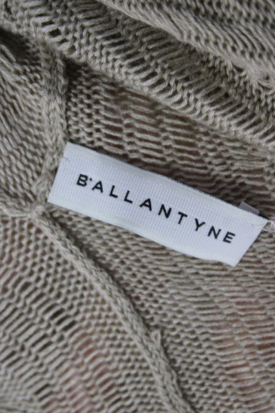 Ballantyne Women Cardigan Cowl Neck Beige Short Sleeve Cotton Size 38