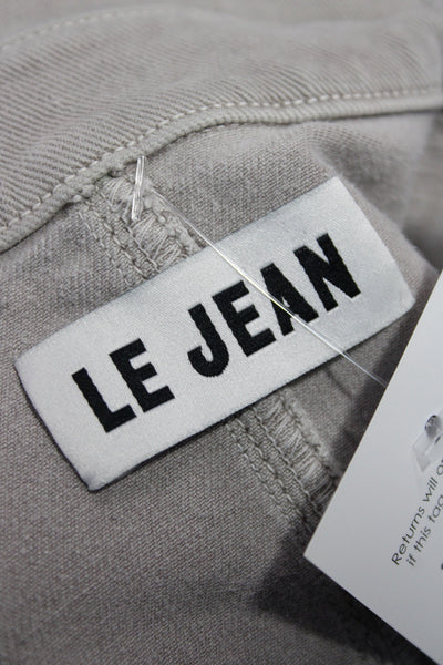 Le Jean Womens Tunic Button Up Gray Cotton Collared Long Sleeve Size L