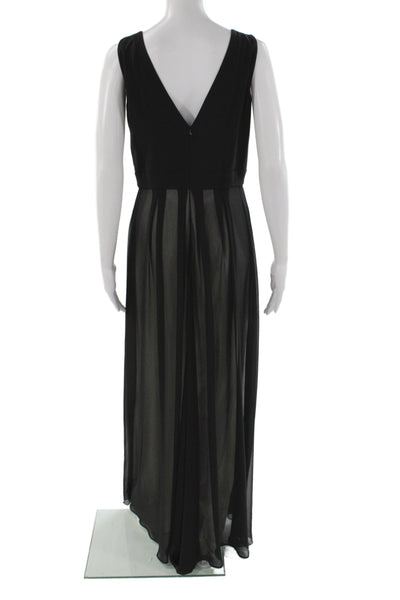 D. Exterior Womens Sleeveless Black Jumpsuit Round Neck Polyester Size 42