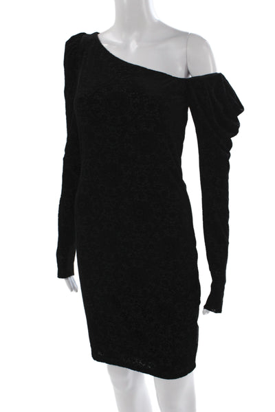 Bailey 44 Womens Bodycon Dress Black One Shoulder Long Sleeve Size M