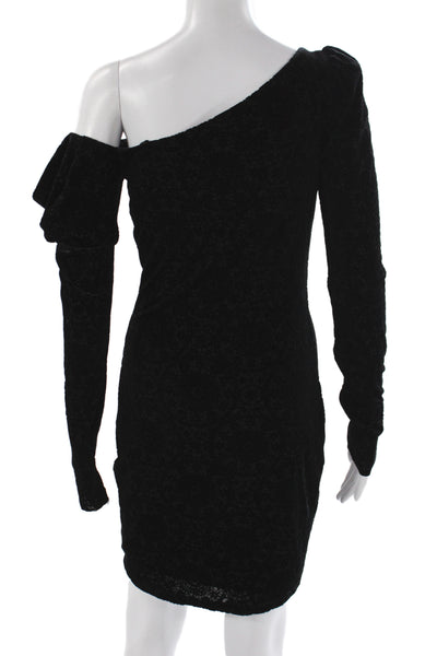 Bailey 44 Womens Bodycon Dress Black One Shoulder Long Sleeve Size M