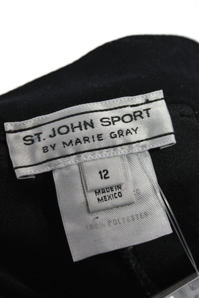 St. John Sport Women Dress Pants Black 100% Polyester Size 12