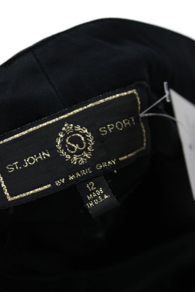 St. John Sport Women Dress Pants Black 70% Cotton Classic Size 12