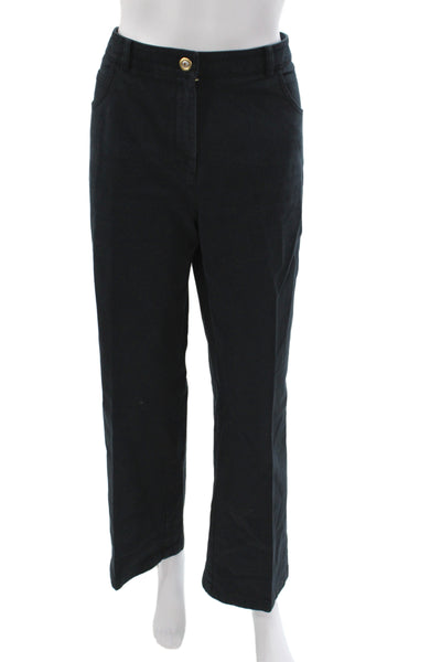 St. John Collection Women Dress Pants Black Cotton Inseam 28 Size 12