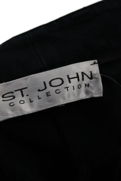 St. John Collection Women Dress Pants Black Cotton Inseam 28 Size 12