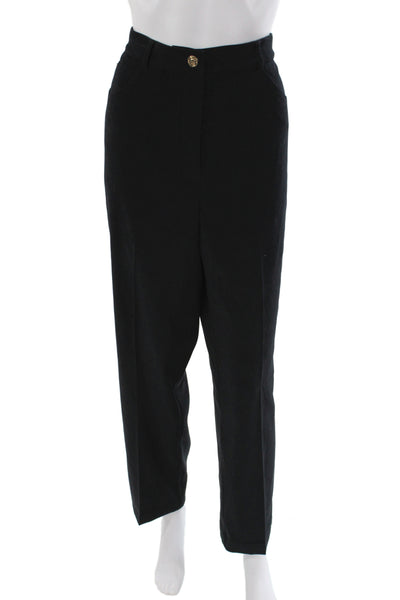 St. John By Marie Gray Womens Dress Pants Black Button Size 12