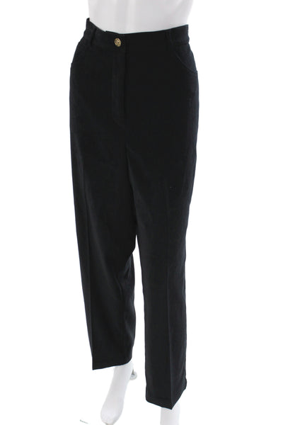 St. John By Marie Gray Womens Dress Pants Black Button Size 12