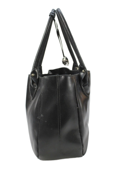 Furla Womens Leather Silver Hardware Top Handle Handbag Black