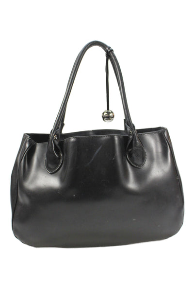 Furla Womens Leather Silver Hardware Top Handle Handbag Black