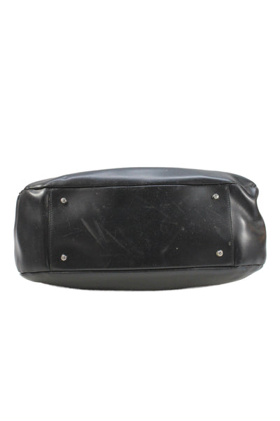 Furla Womens Leather Silver Hardware Top Handle Handbag Black