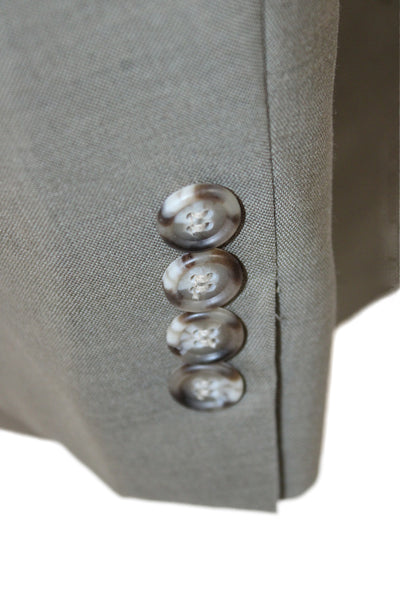 Brooks Brothers Mens Blazer Beige Wool Solid Button Size L