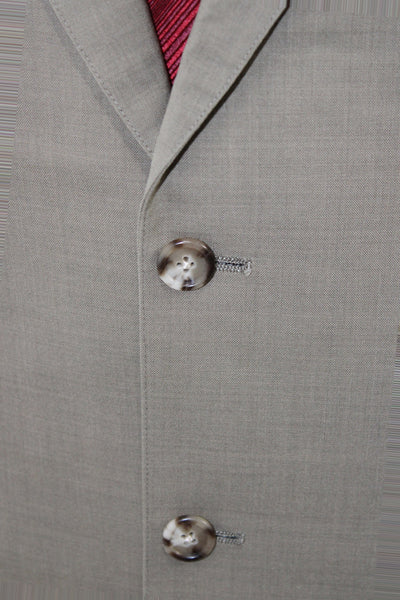 Brooks Brothers Mens Blazer Beige Wool Solid Button Size L