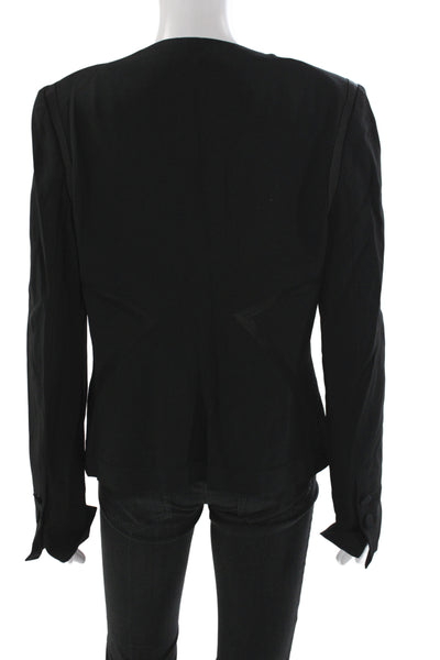 Sonia Rykiel Womens Fabric Blend Button Down Blazer Black Size S