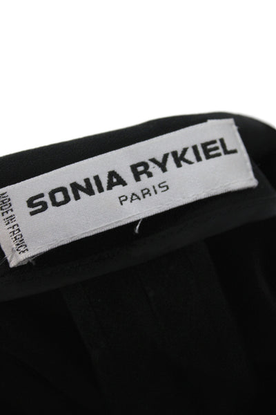 Sonia Rykiel Womens Fabric Blend Button Down Blazer Black Size S