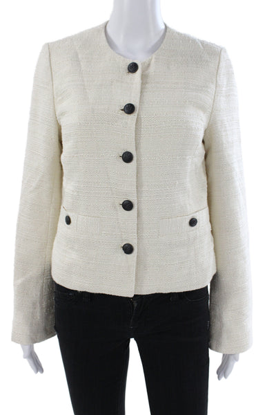 Rag & Bone Women Tweed Button Down Blazer White Size 8